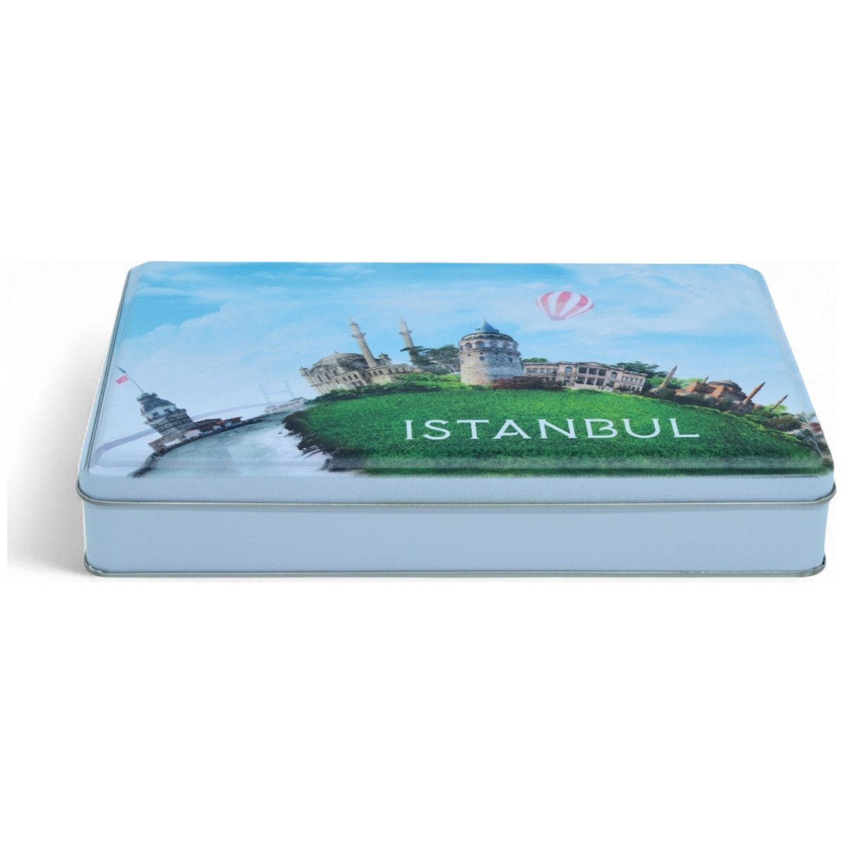 Custom Printed 170x260x40 mm Matte White Rectangular Tin Box
