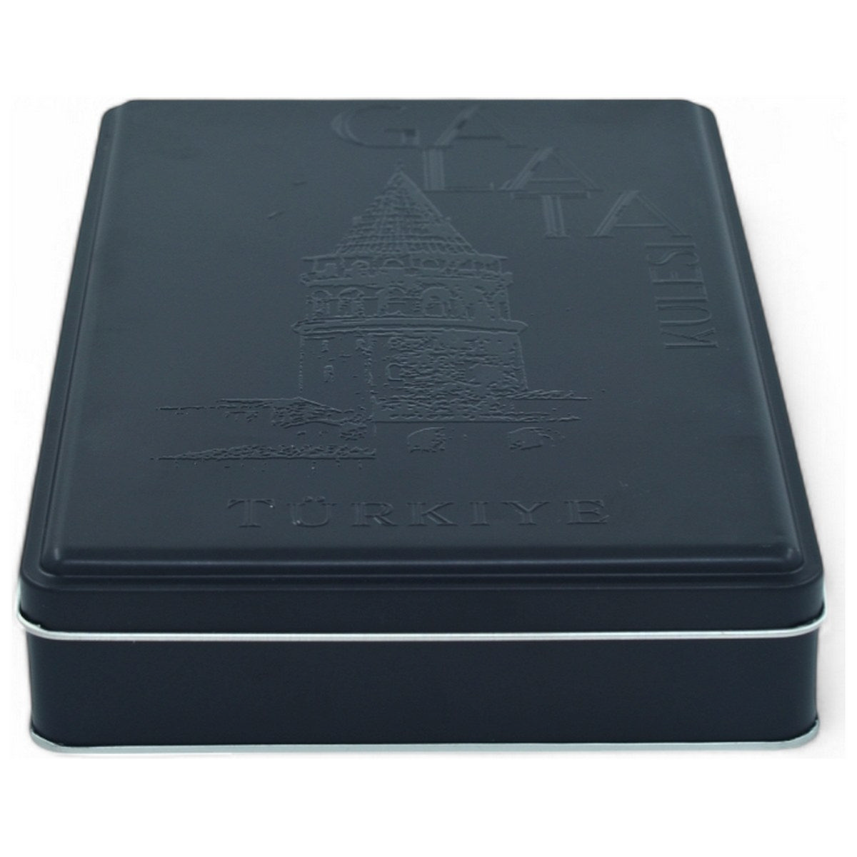 Custom Printed 170x260x40 mm Matte Black Rectangular Tin Box