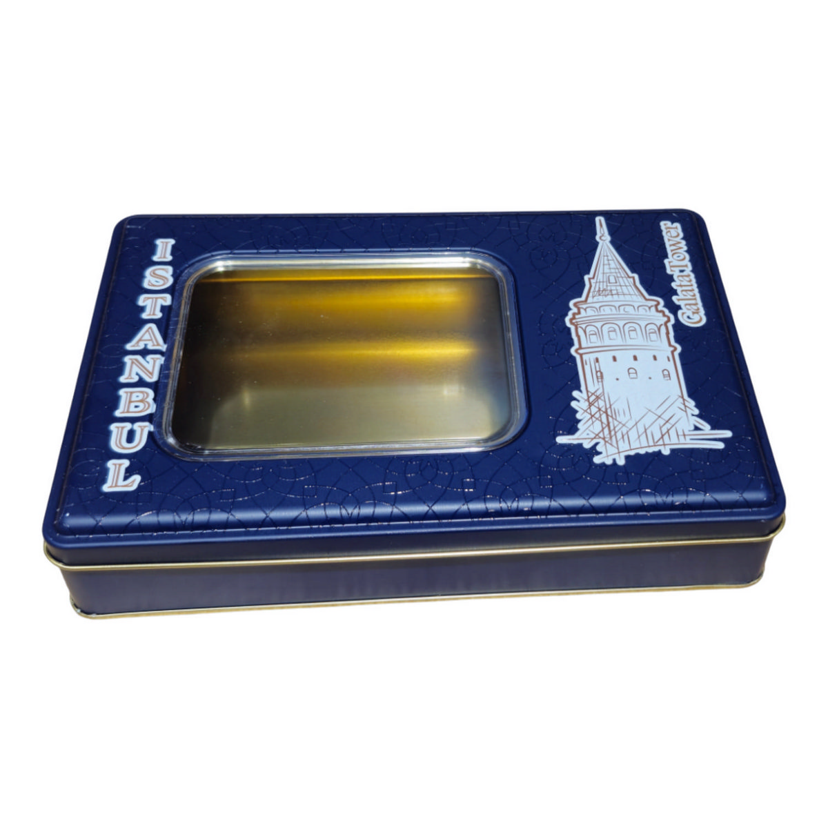 Custom Printed 170x260x40 mm Rectangular Tin Box with Window