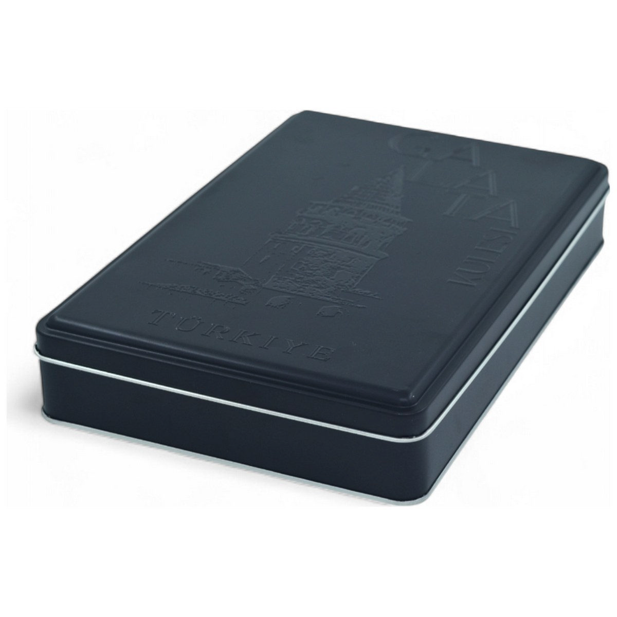 Custom Printed 200x300x46 mm Matte Black Rectangular Tin Box