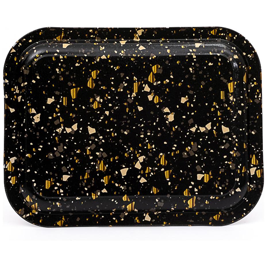 233 x 307 mm Rectangular Metal Tray Terrazzo Black