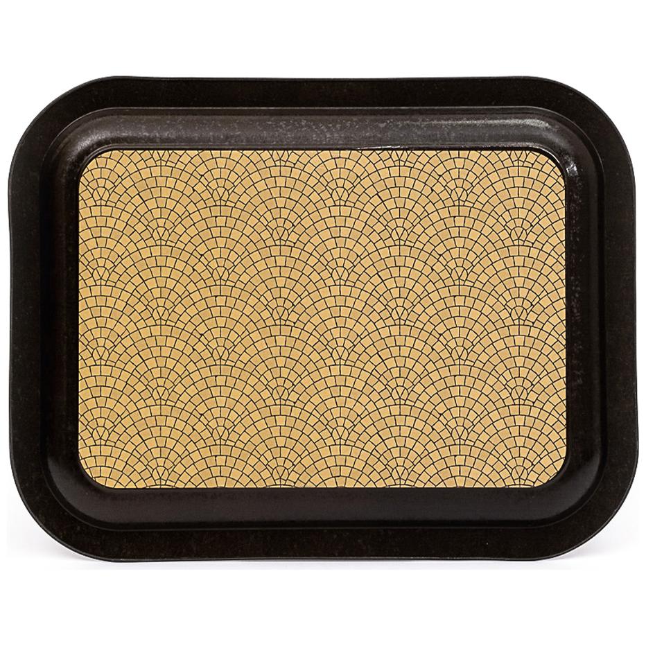 233 x 307 mm Rectangular Metal Tray Geometric Mosaic Pattern