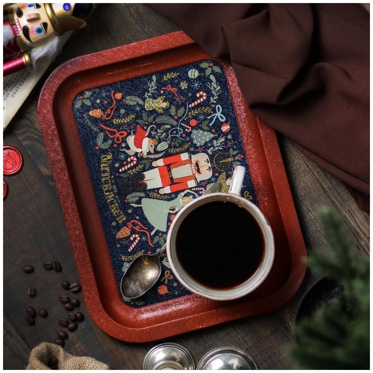 233 x 307 mm Rectangular Metal Tray Nutcracker festive and whimsical  Clara, and holiday decorations