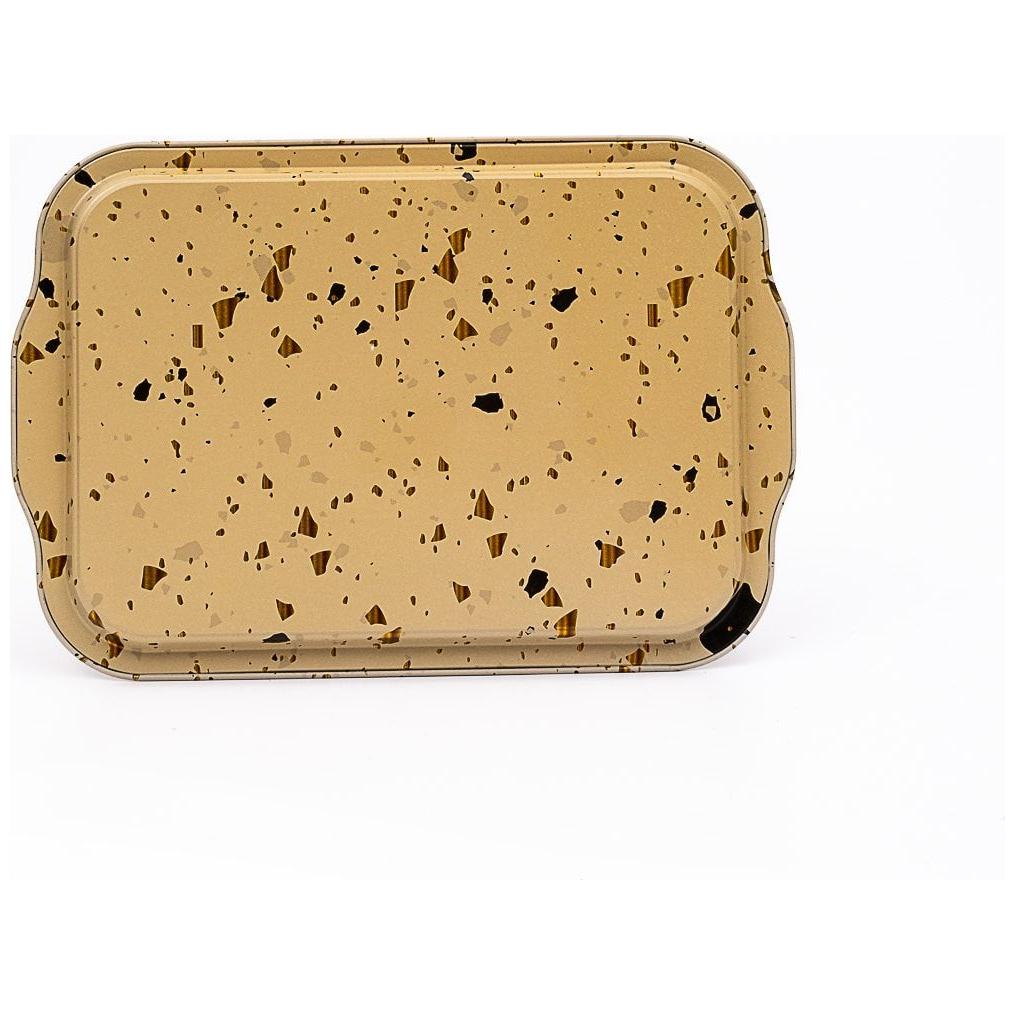 215x316 mm  Rectangular Metal Tray Handle Terrazzo Cream