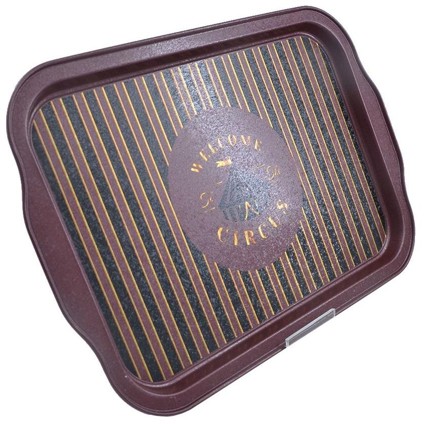 215x316 mm  Rectangular Metal Tray Handle Vintage Circus Elegance