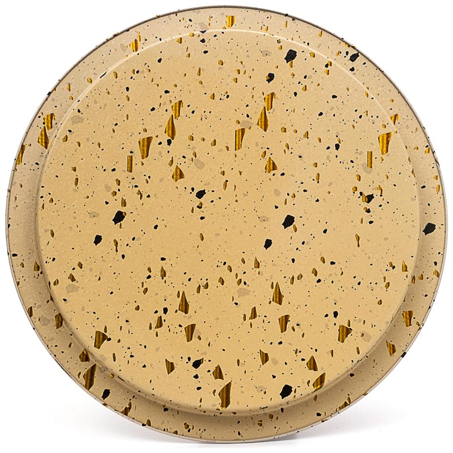  Ø370 mm Round Metal Tray  Terrazzo Cream