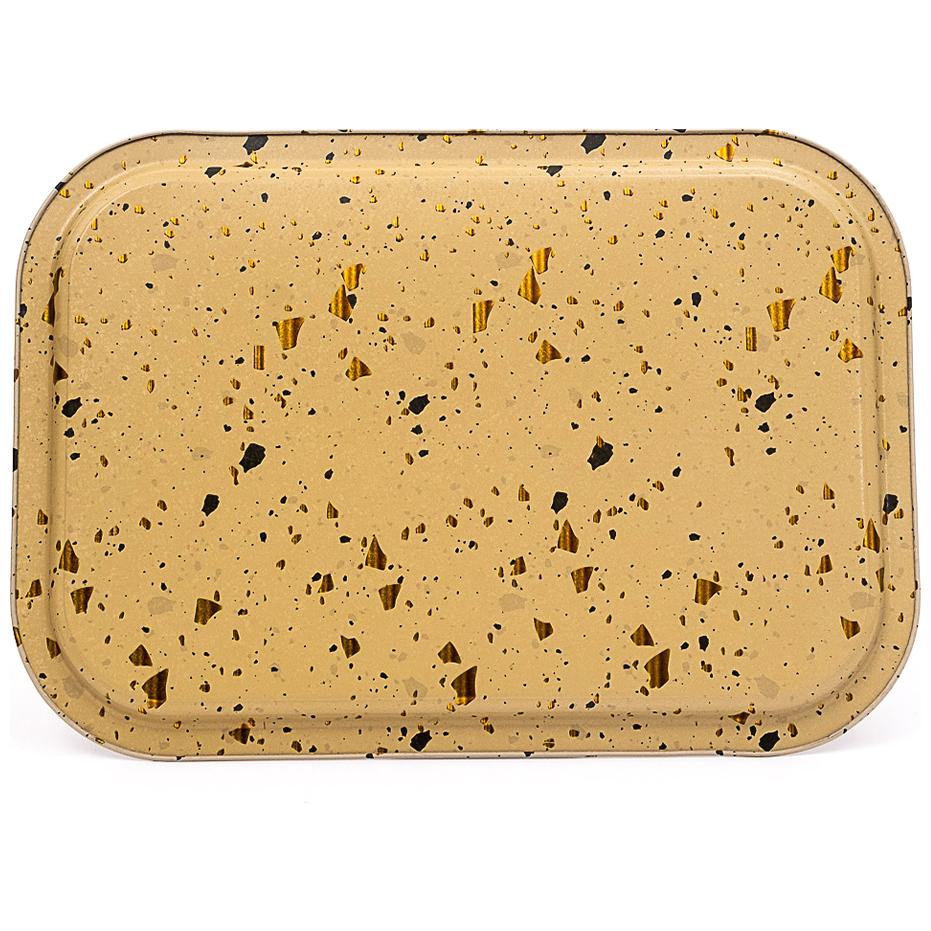 285x400 mm Rectangular Metal Tray Terrazzo Cream