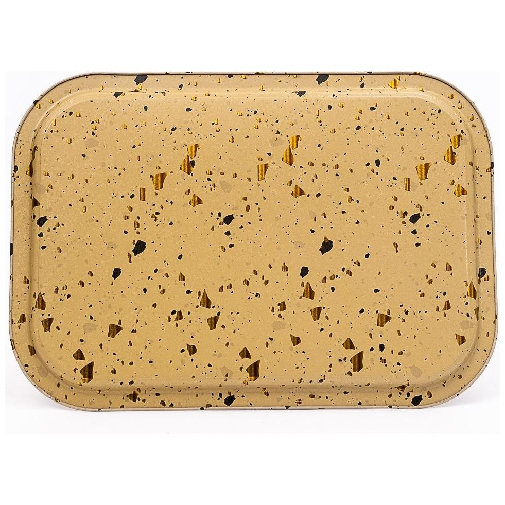 285x400 mm Rectangular Metal Tray Terrazzo Cream