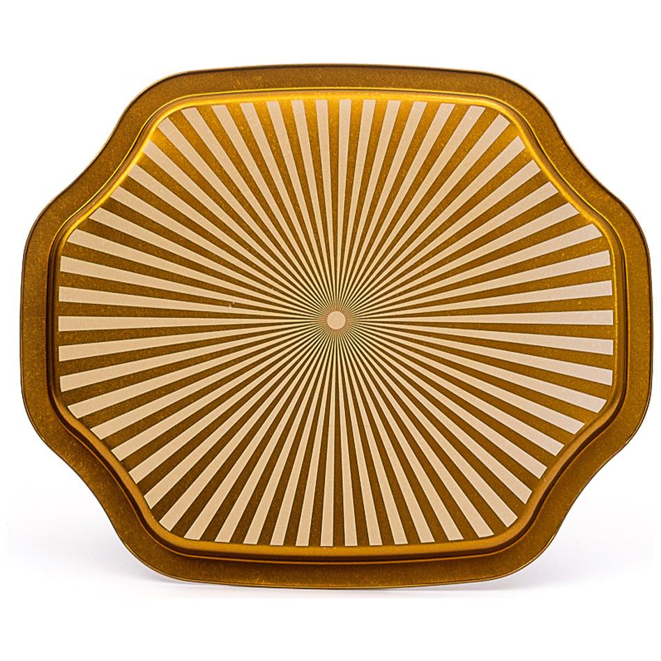 Curved wavy edge Tray  278x332 mm Vintage Birdcage Illustration with Colorful Birds