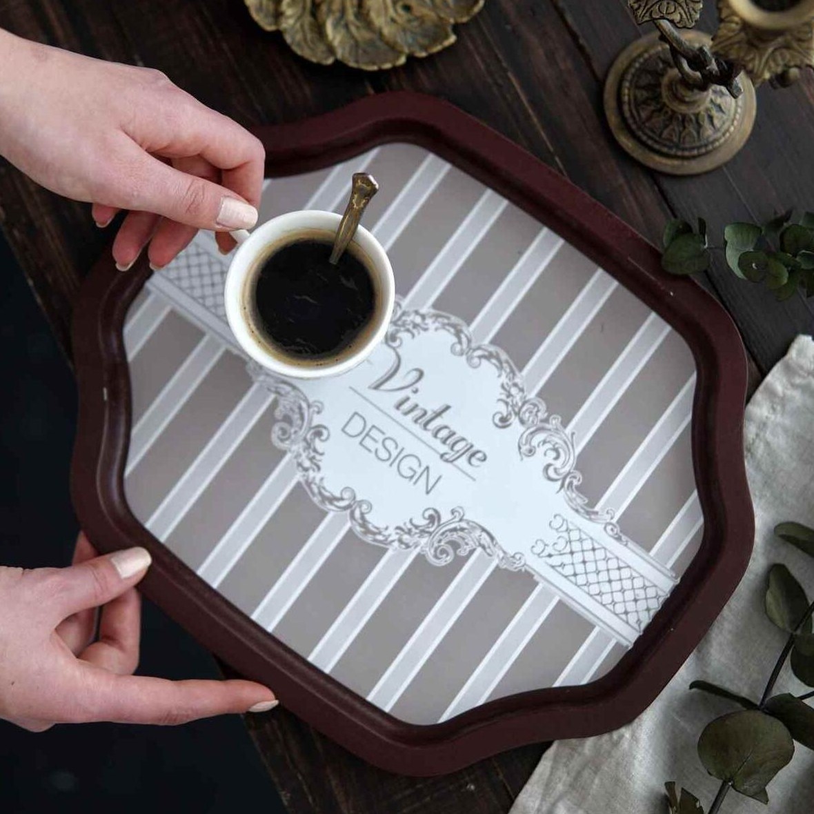 Curved wavy edge Tray  278x332 mm Elegance