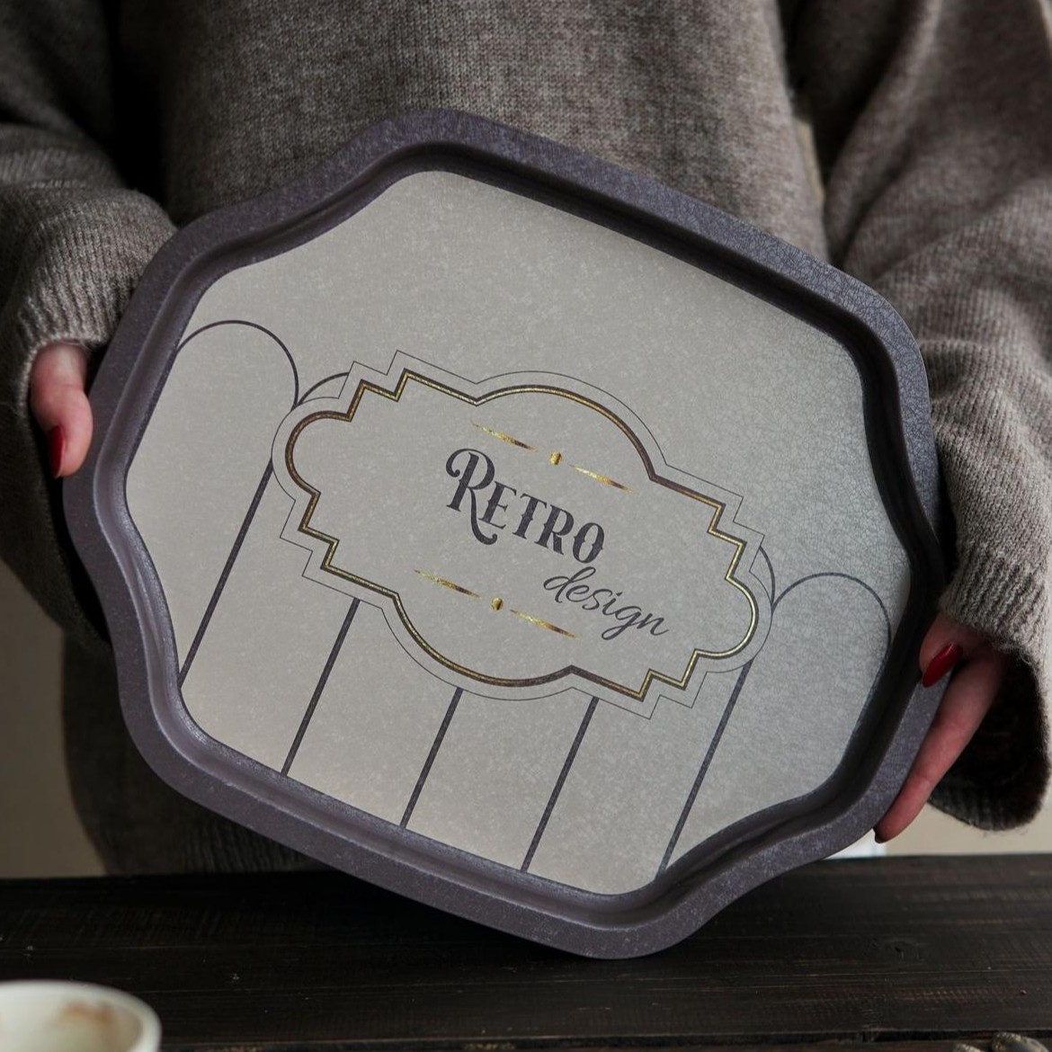 Curved wavy edge Tray  278x332 mm Retro