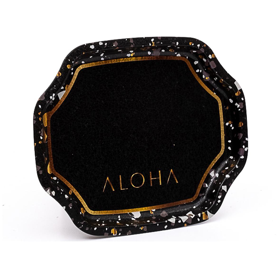 Curved wavy edge Tray  160x190 mm Terrazzo Black