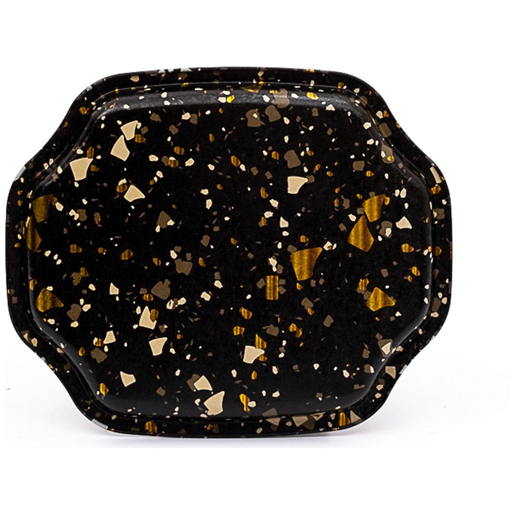 Curved wavy edge Tray  160x190 mm Terrazzo Black