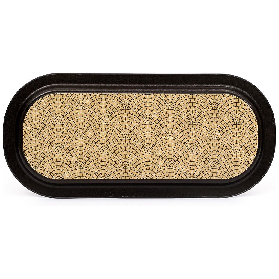 160x350 mm Rectangular Metal Tray Geometric Mosaic Pattern