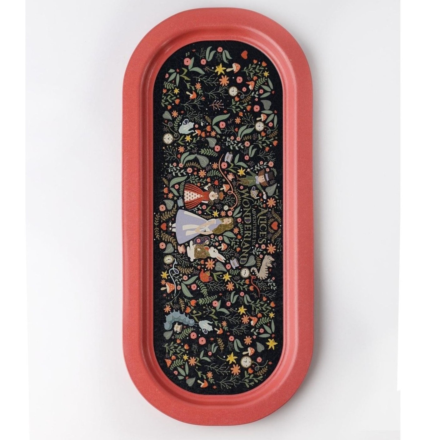 160x350 mm Rectangular Metal Tray Alice in Wonderland