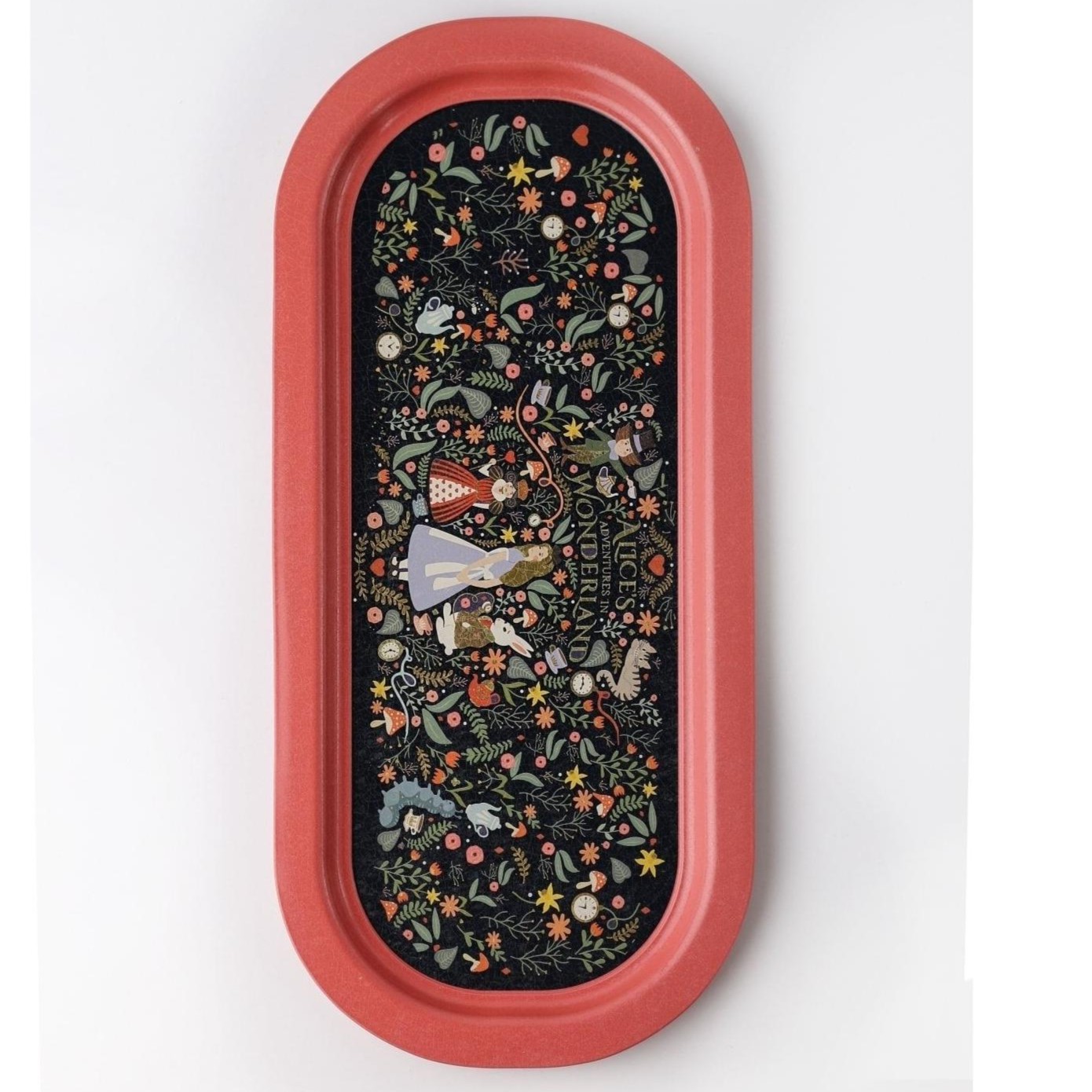 160x350 mm Rectangular Metal Tray Alice in Wonderland