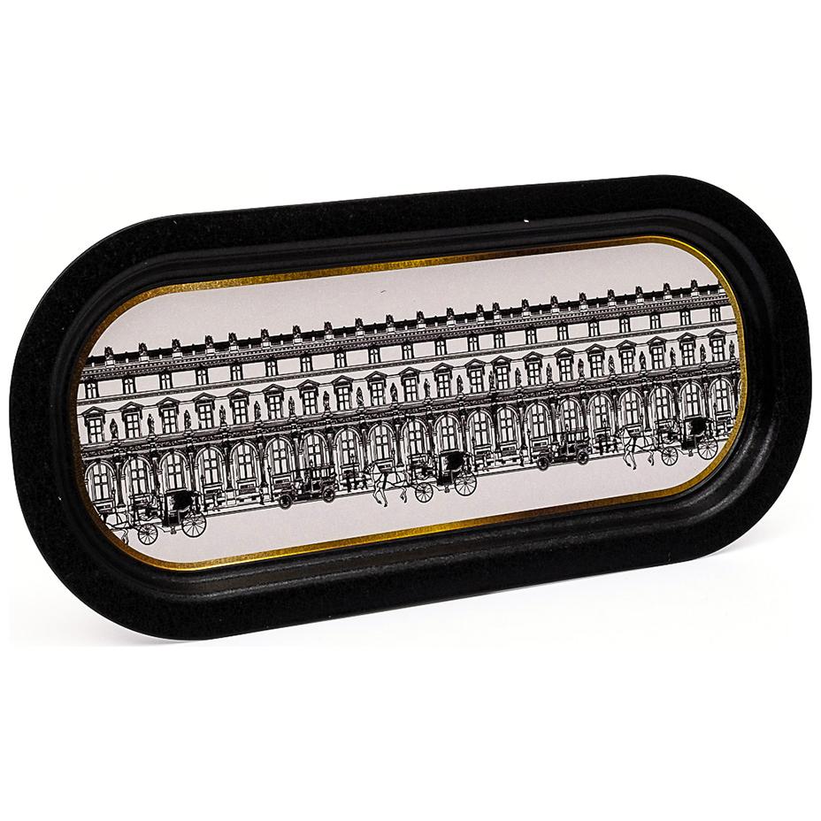 160x350 mm Rectangular Metal Tray vintage cityscapes illustration