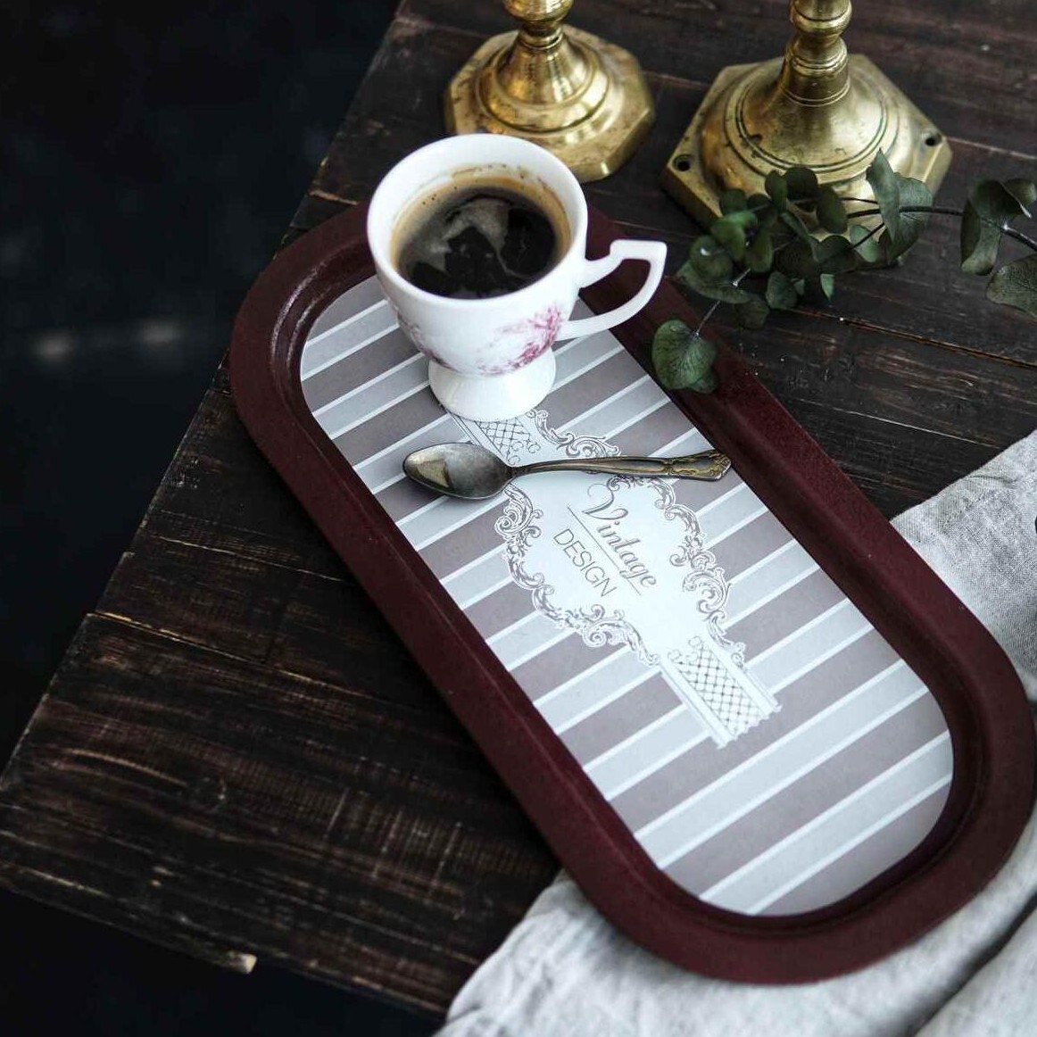 160x350 mm Rectangular Metal Tray Elegance