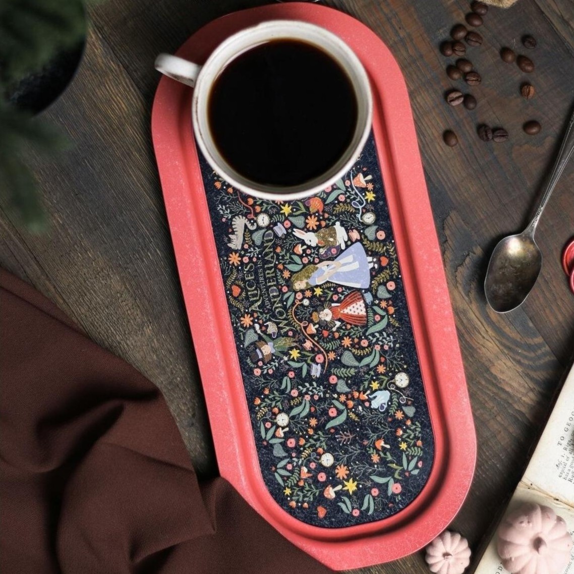 160x350 mm Rectangular Metal Tray Alice in Wonderland