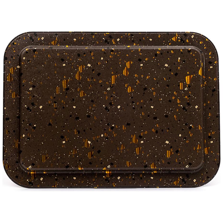 310x430 mm Metal Rectangular Tray Terrazzo Brown