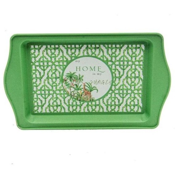 160 x 250 mm  Rectangular Metal Tray Handle Tropical Jungle – A Lush Paradise of Nature &amp; Wildlife