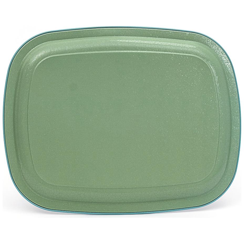 235 x 305 mm Metal Rectangular Tray Floral Design Pastel Blue