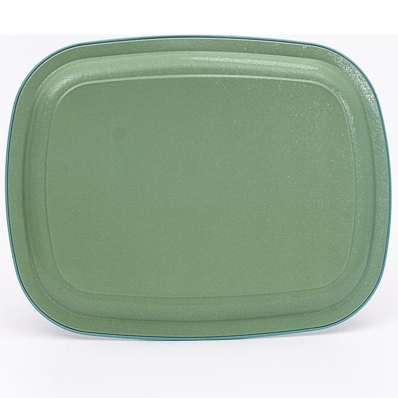 235 x 305 mm Metal Rectangular Tray Floral Design Pastel Blue