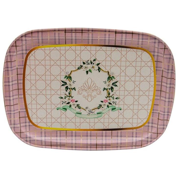 235 x 305 mm Metal Rectangular Tray Rosy