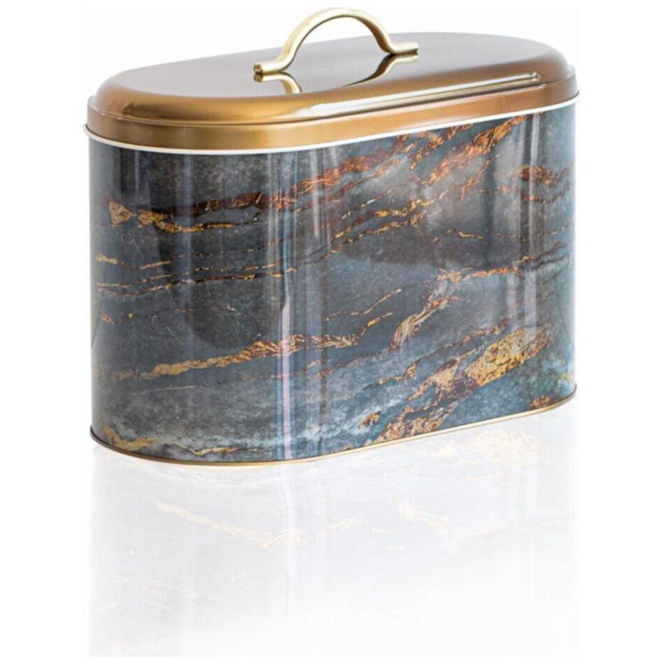 178 x 338 x 200 mm Metal Bread Box  Metal Handle 9.8L Rock and Gold