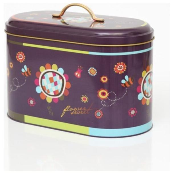 178 x 338 x 200 mm Metal Bread Box  Metal Handle 9.8L Purple Wasp