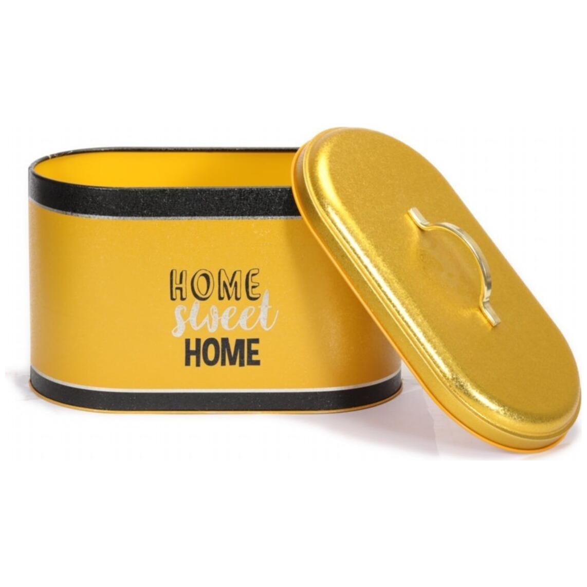 178 x 338 x 200 mm Metal Bread Box  Metal Handle 9.8L Gold Home Sweet Home