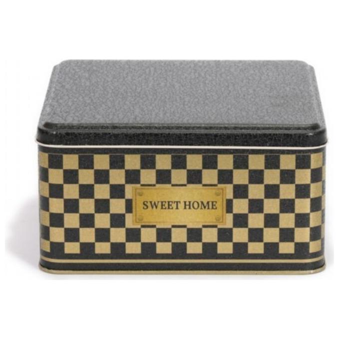 198x198x100 mm Square Metal Storage box 3.7L  Checkerboard