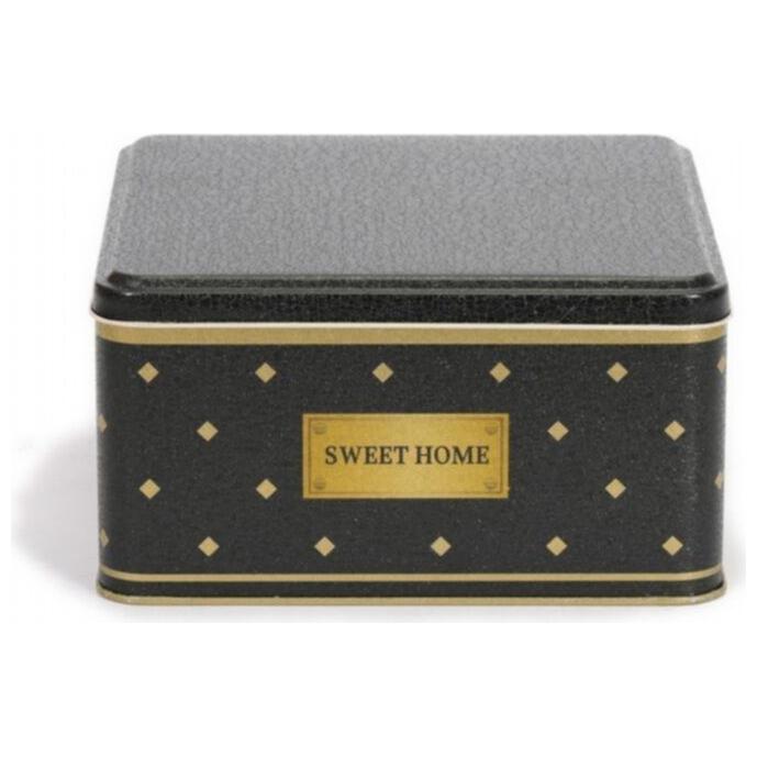 198x198x100 mm Square Metal Storage box 3.7L Gold sweet home