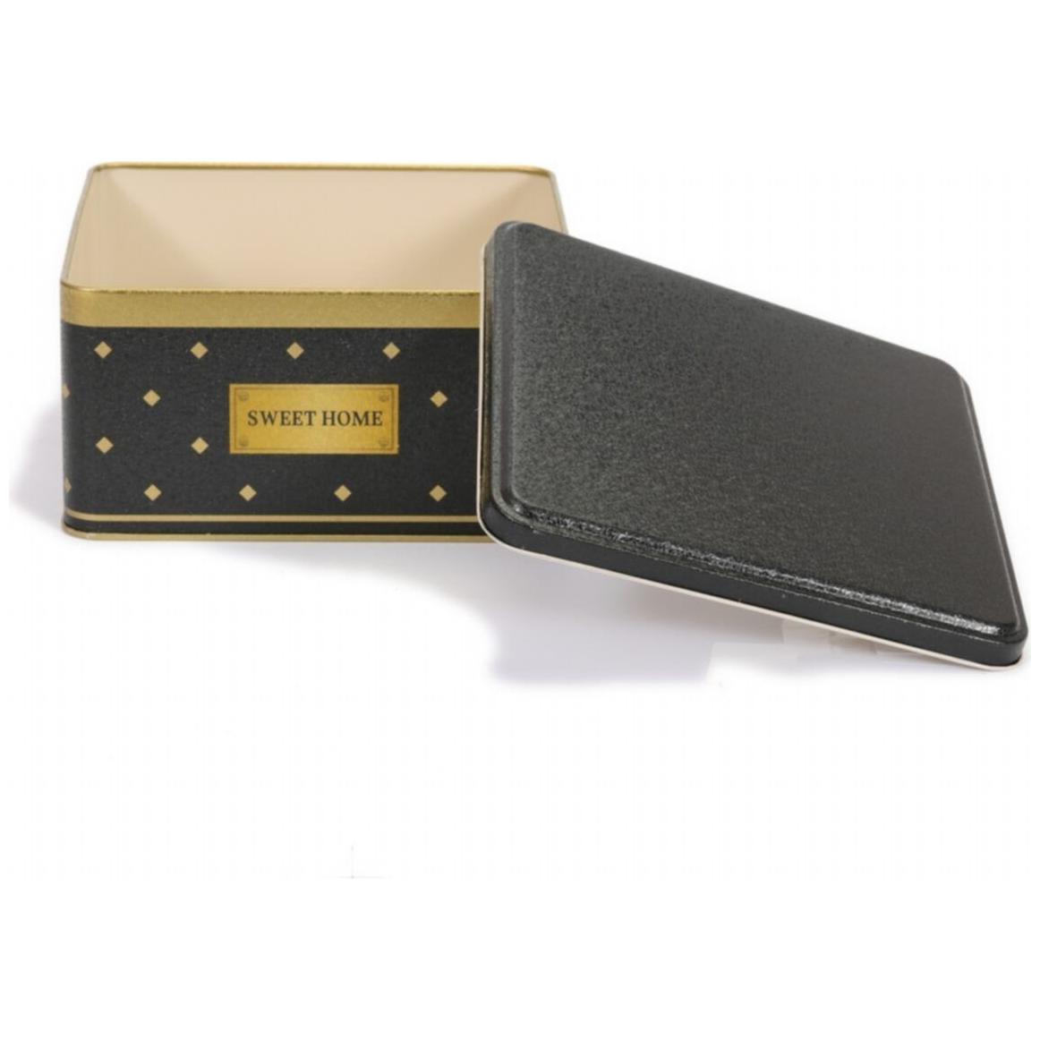 198x198x100 mm Square Metal Storage box 3.7L Gold sweet home