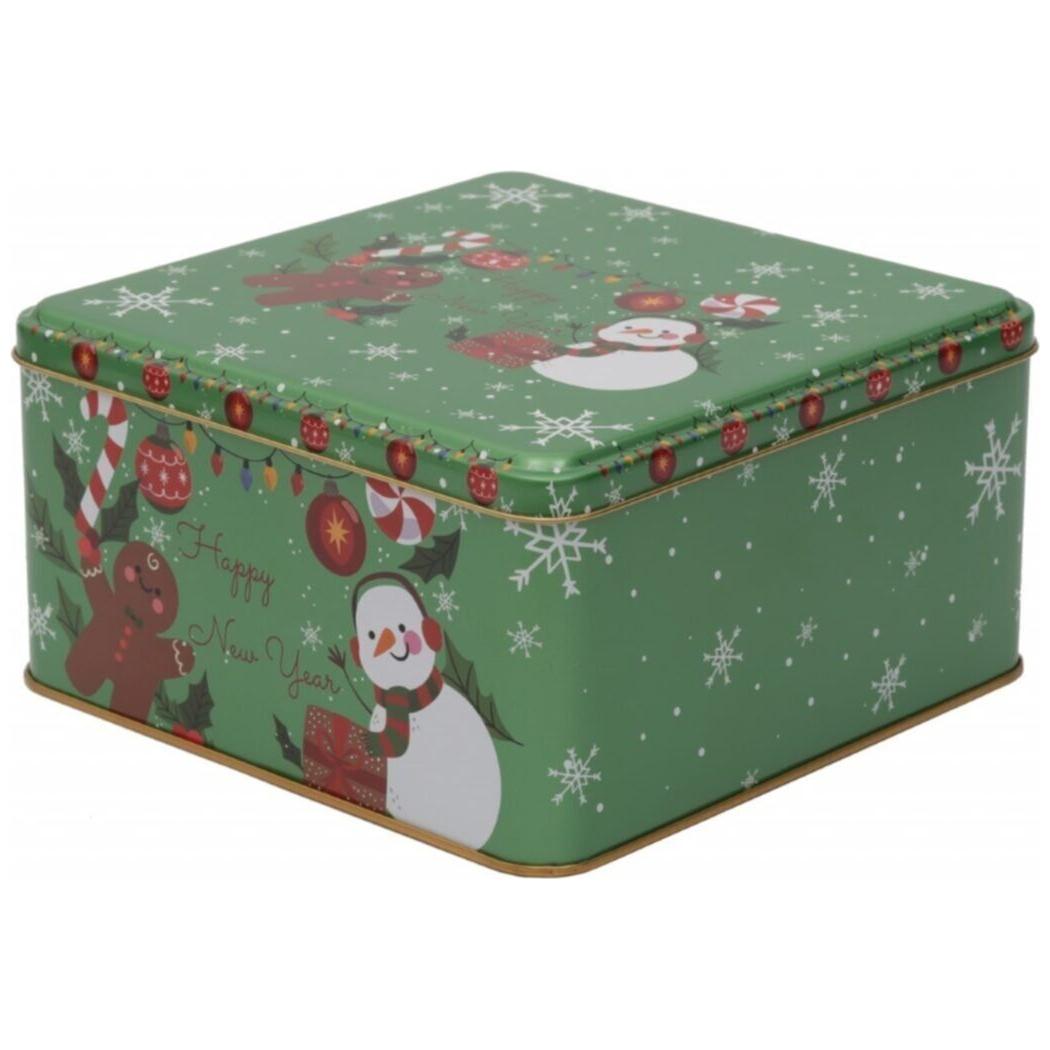 198x198x100 mm Square Metal Storage box 3.7L Snowman