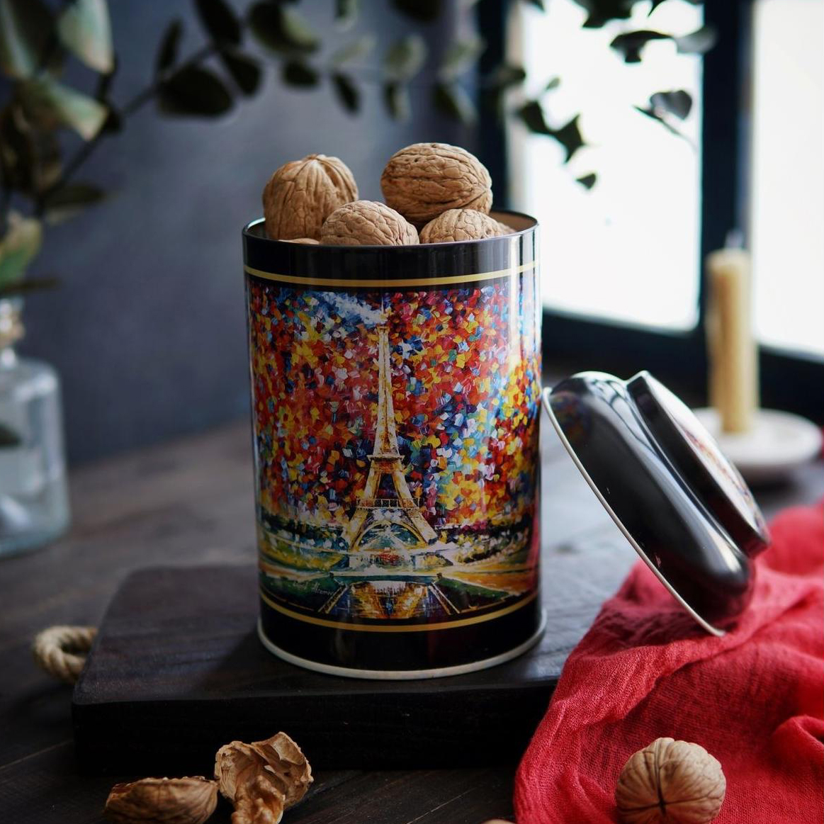 Ø105 x 150 mm  Round Metal Tin – 1.2L with Dome Lid Afremov Paris