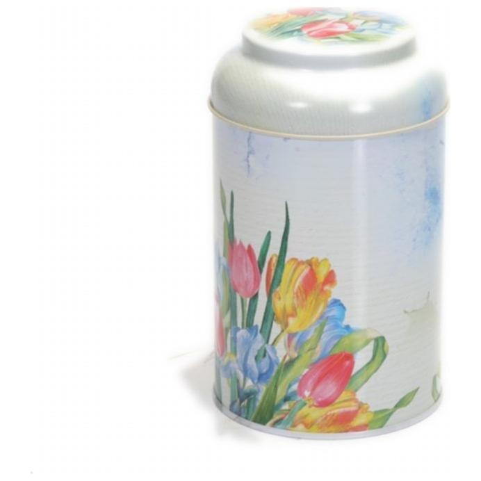 Ø105 x 150 mm  Round Metal Tin – 1.2L with Dome Lid Flower Tulip