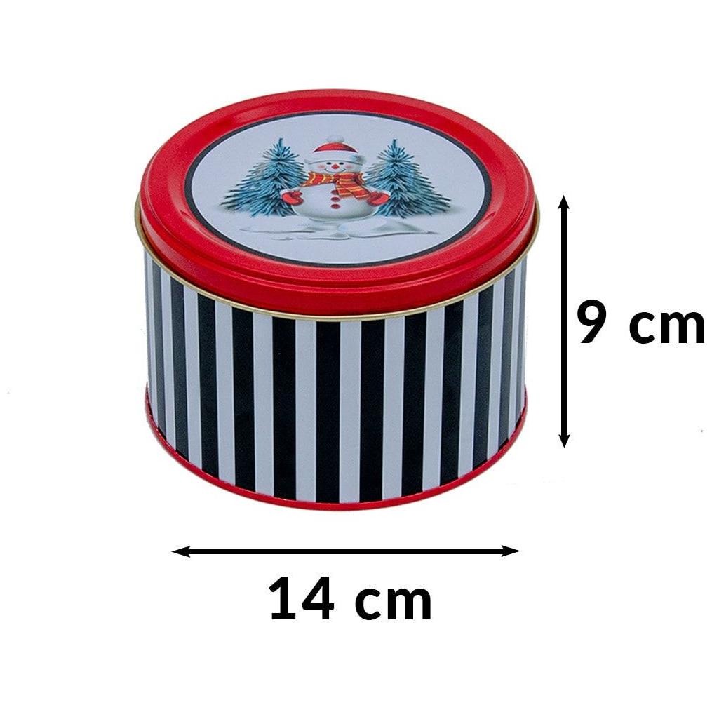 Ø140x90 mm Round Box  1.2L Line Black Snowman