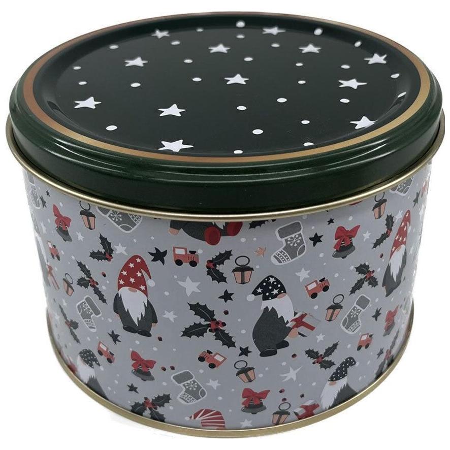 Ø140x90 mm Round Box  1.2L Green Christmas Goods pattern