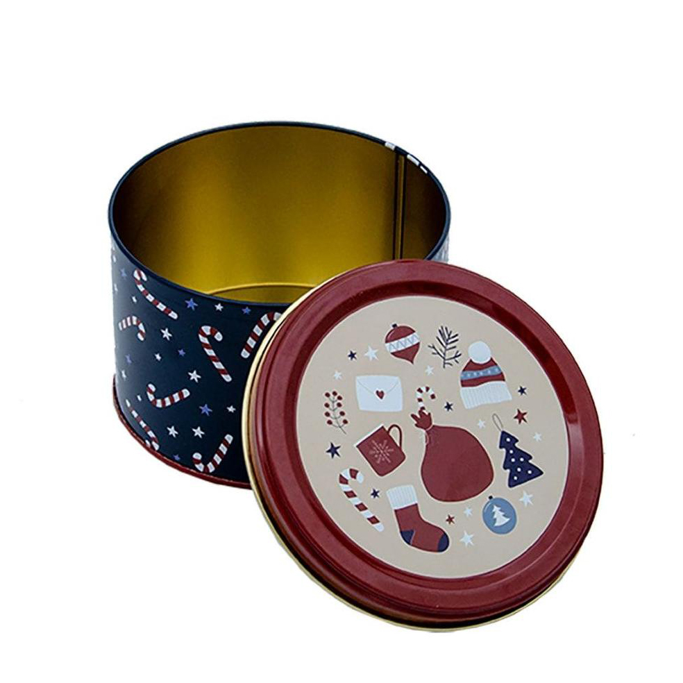 Ø140x90 mm Round Box  1.2L Dark Blue New Year
