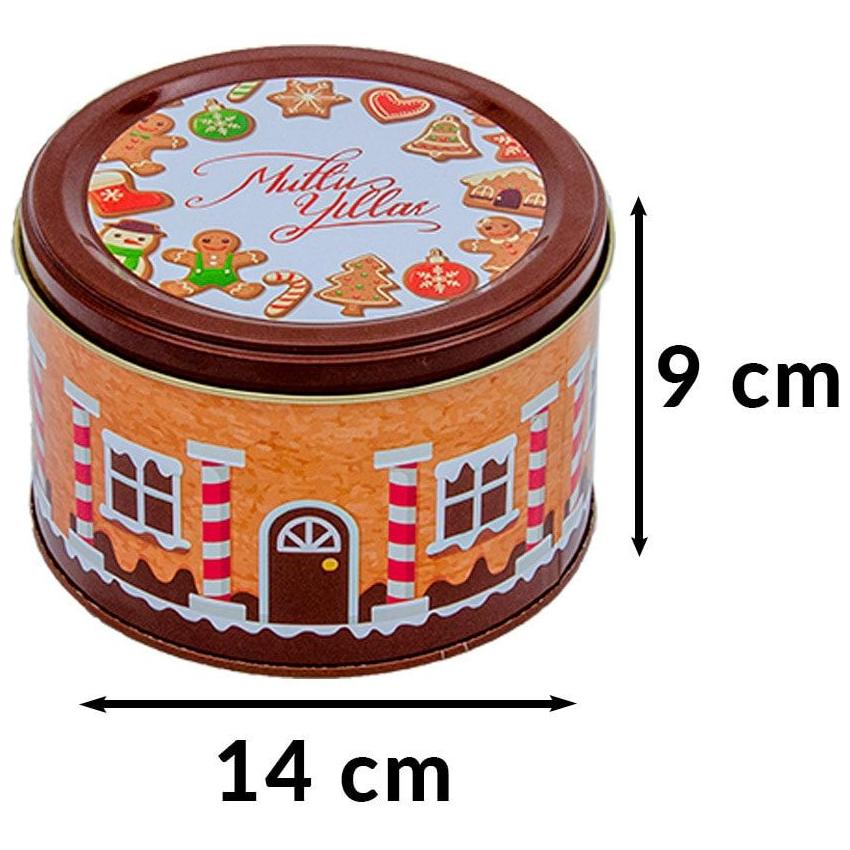 Ø140x90 mm Round Box  1.2L Gingerman cookies