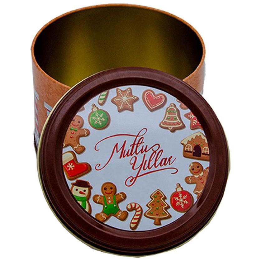 Ø140x90 mm Round Box  1.2L Gingerman cookies