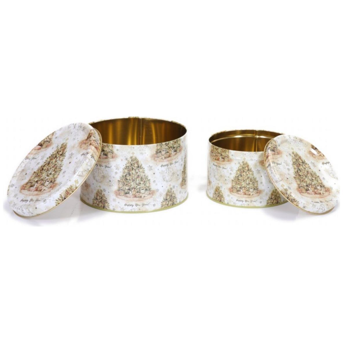  Ø175x110 mm Round Metal Canister 2.5L Lets be Jolly