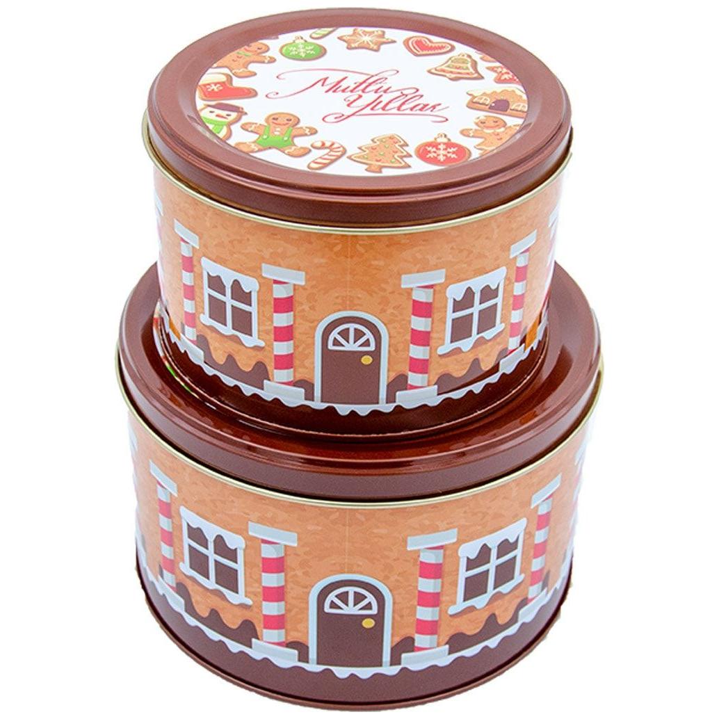  Ø175x110 mm Round Metal Canister 2.5L Gingerman cookies