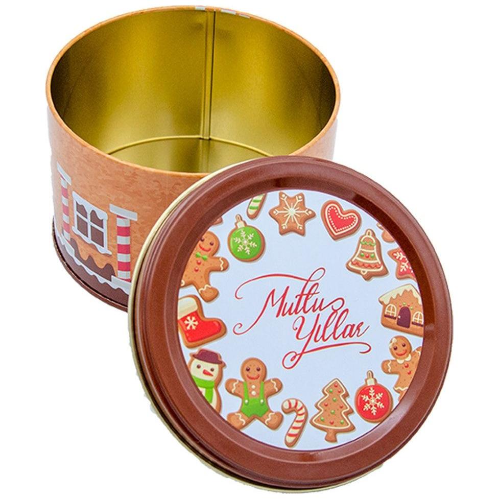  Ø175x110 mm Round Metal Canister 2.5L Gingerman cookies