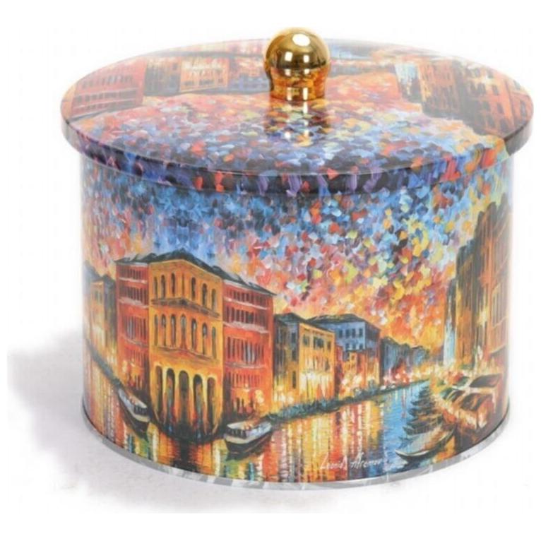 Ø175x130 mm Metal Round Canister 2.9L Knob Handle Afremov River