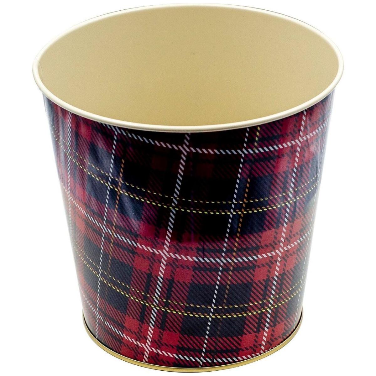 Ø175x170 mm  Metal Popcorn Bucket 2.6L Plaid(Ekose)