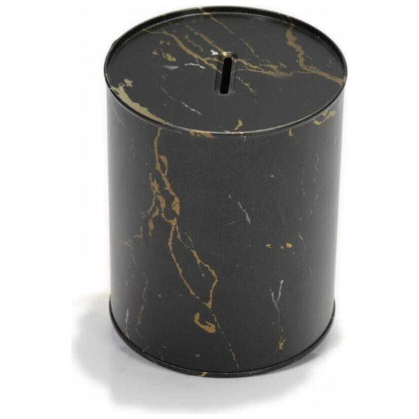 Metal Roud Coin Bank –Ø105x150 mm , 1.1L Marble Black
