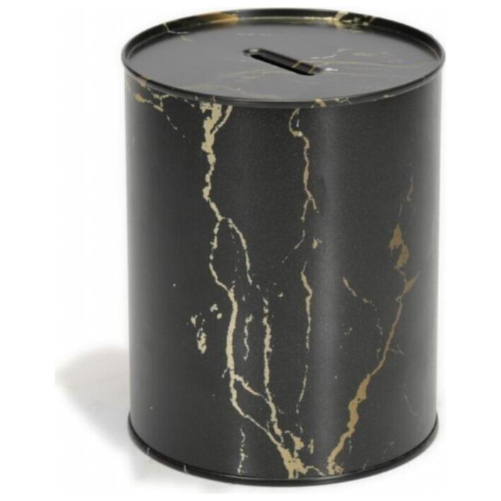 Metal Roud Coin Bank –Ø105x150 mm , 1.1L Marble Black