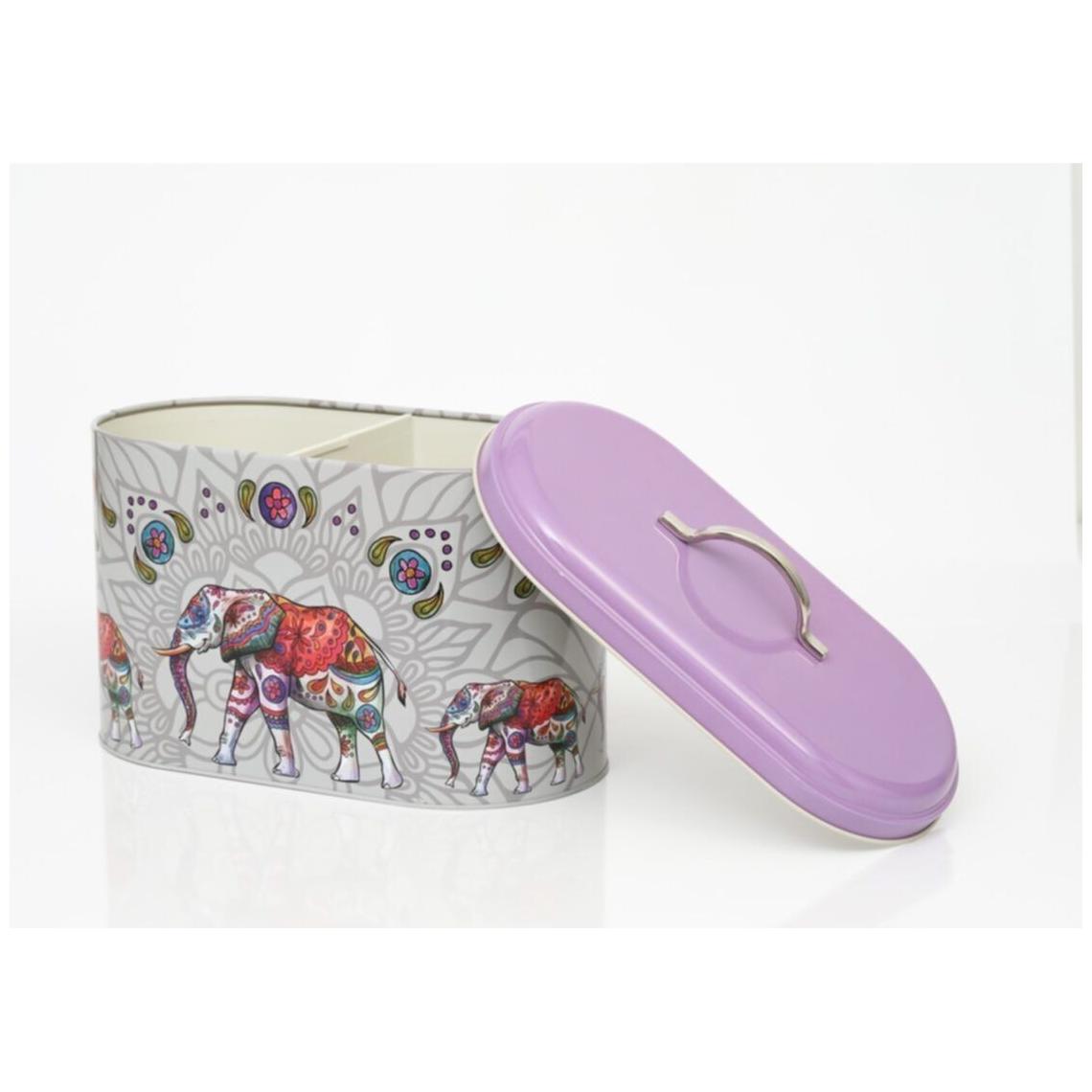  178 x 338 x 200 mm Metal Divided Detergent Bin with Metal Handle Lucky Elephant